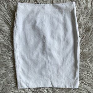 Shamask Vintage Y2K Cotton Diamond Woven White Pencil Skirt EUC Size 2